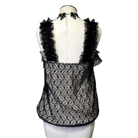 Adorable Lace Gothic Ruffle Square Neckline Tube Top Whimsygoth Emo - Picture 9 of 11